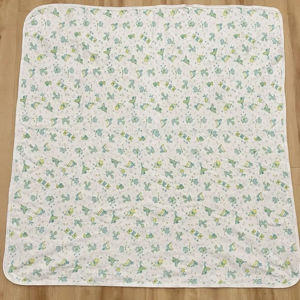 Vintage Carter's Mother Goose Nursery Rhymes Baby Receiving Blanket Cotton USA